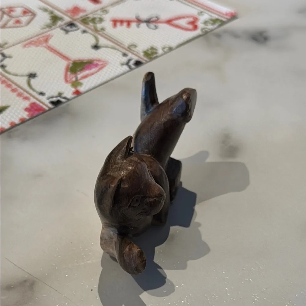 Handcrafted Brown Cat Figurine